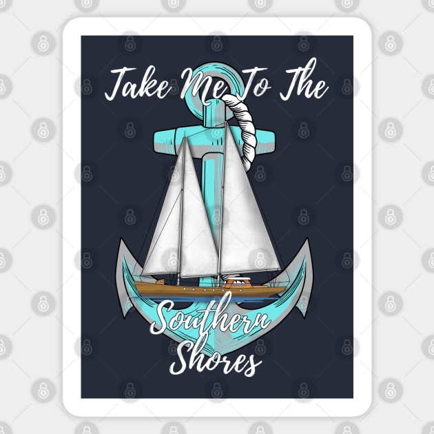 Take Me To The Southern Shores Sticker by macdonaldcreativestudios
